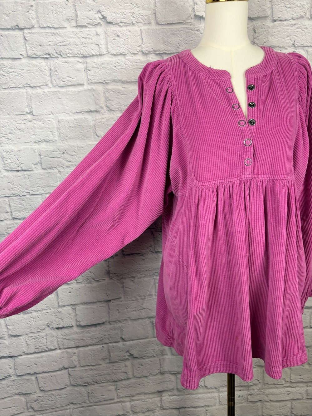 Free People Just My Type Dress tunic purple/pink corduroy dress size M - Picture 4 of 9